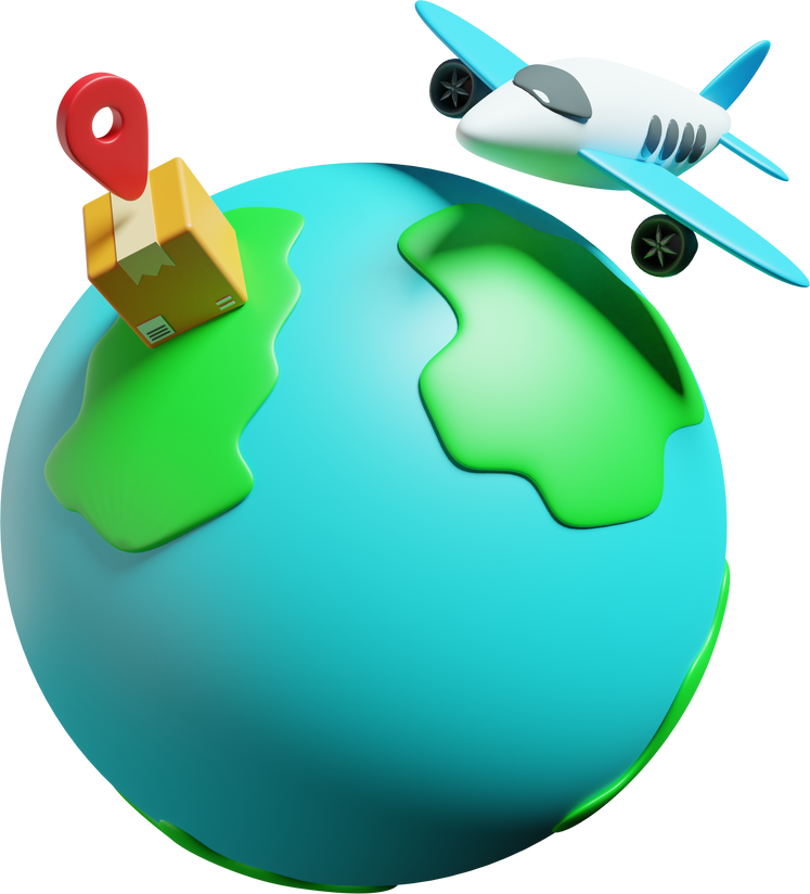 International Delivery 3D Illustration